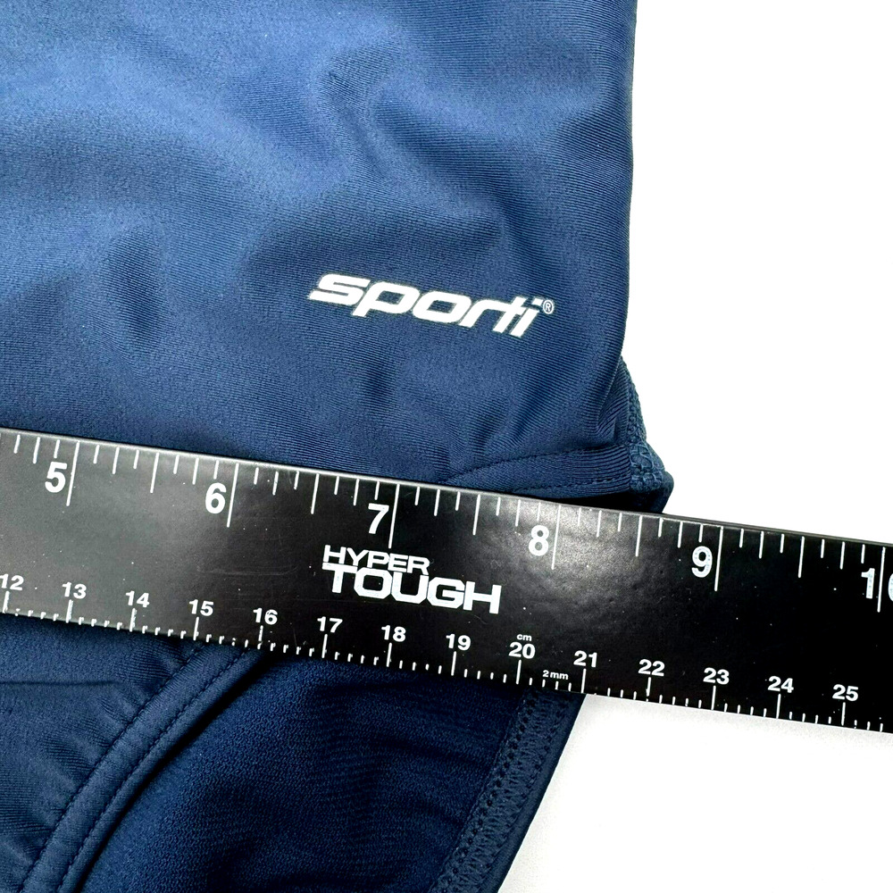SPORTI NWT Size 28 Navy Blue Solid Wide Strap One Piece Swimsuit Competitive - Picture 9 of 9